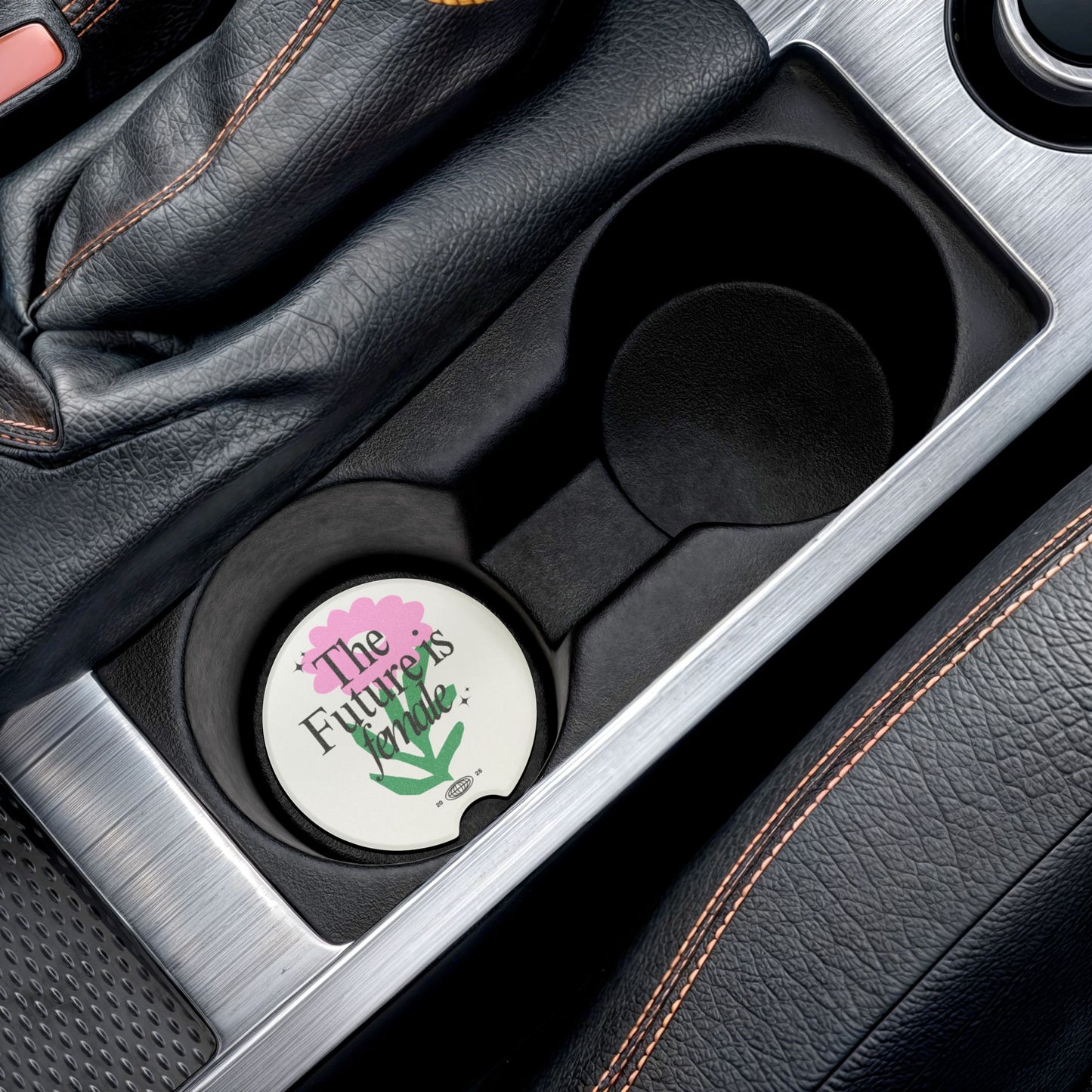 Soapstone Car Coaster – “The Future Is Female”