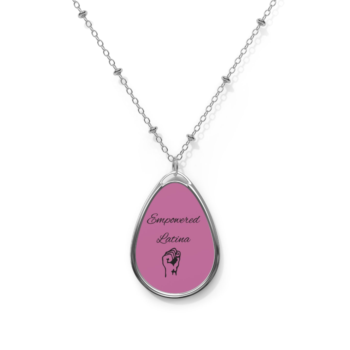 Empowered Latina Oval Necklace