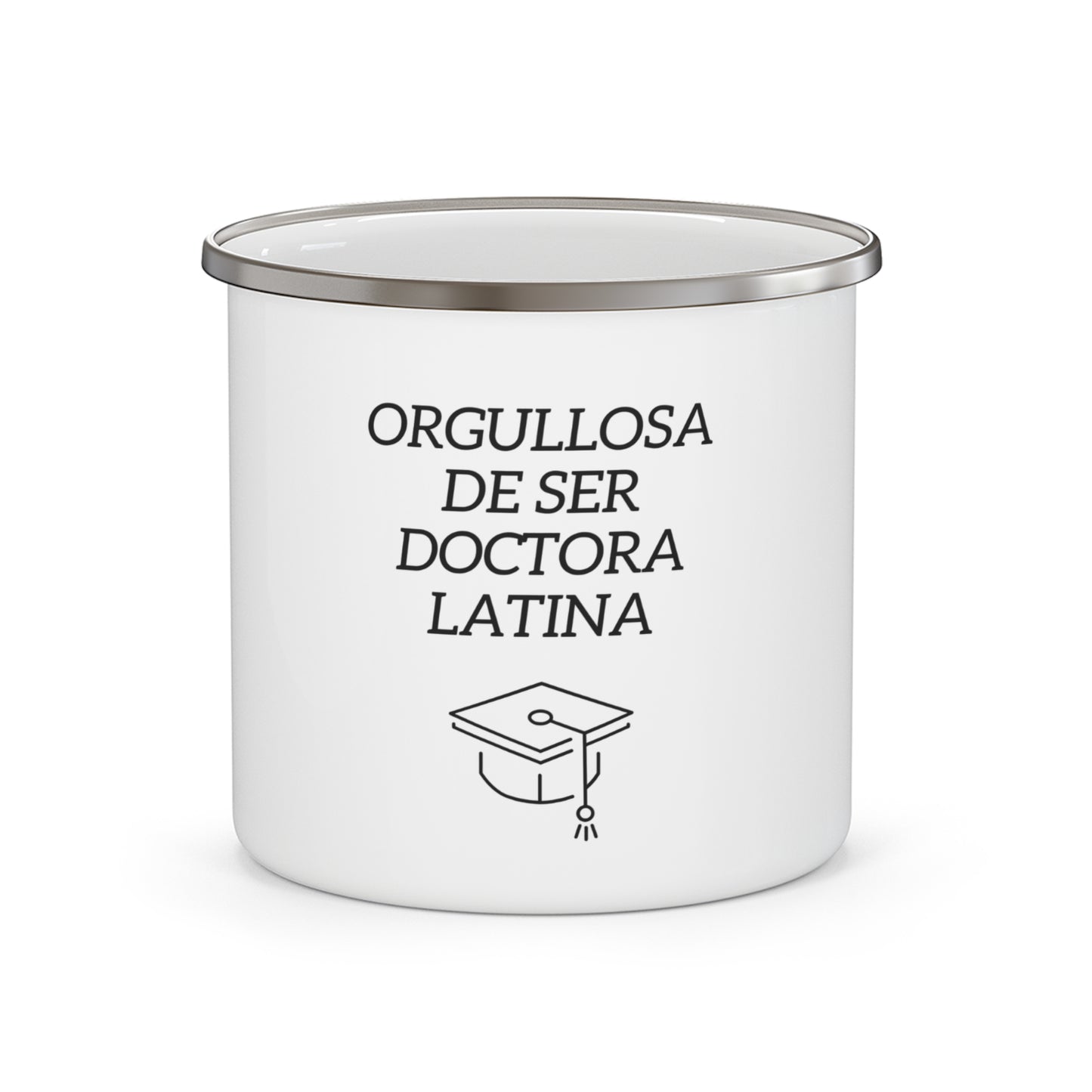 Proud Latina Doctor Enamel Camping Mug