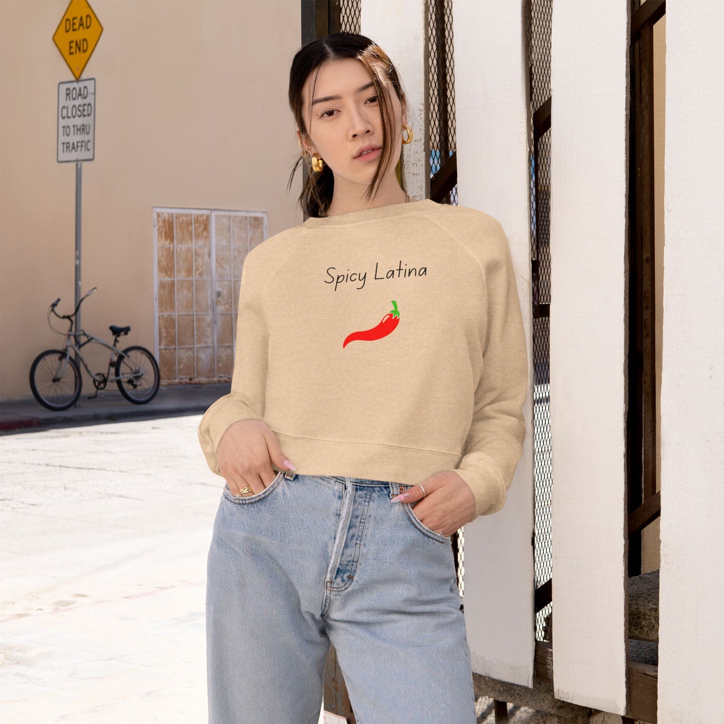 Spicy Latina Cropped Fleece Pullover