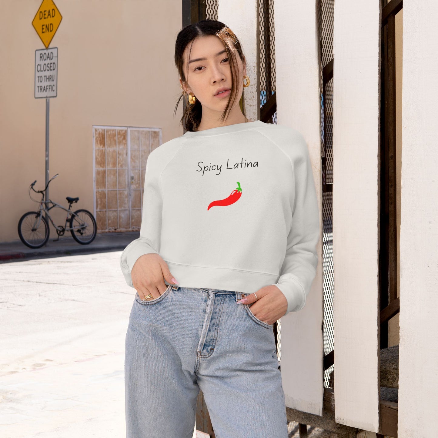 Spicy Latina Cropped Fleece Pullover