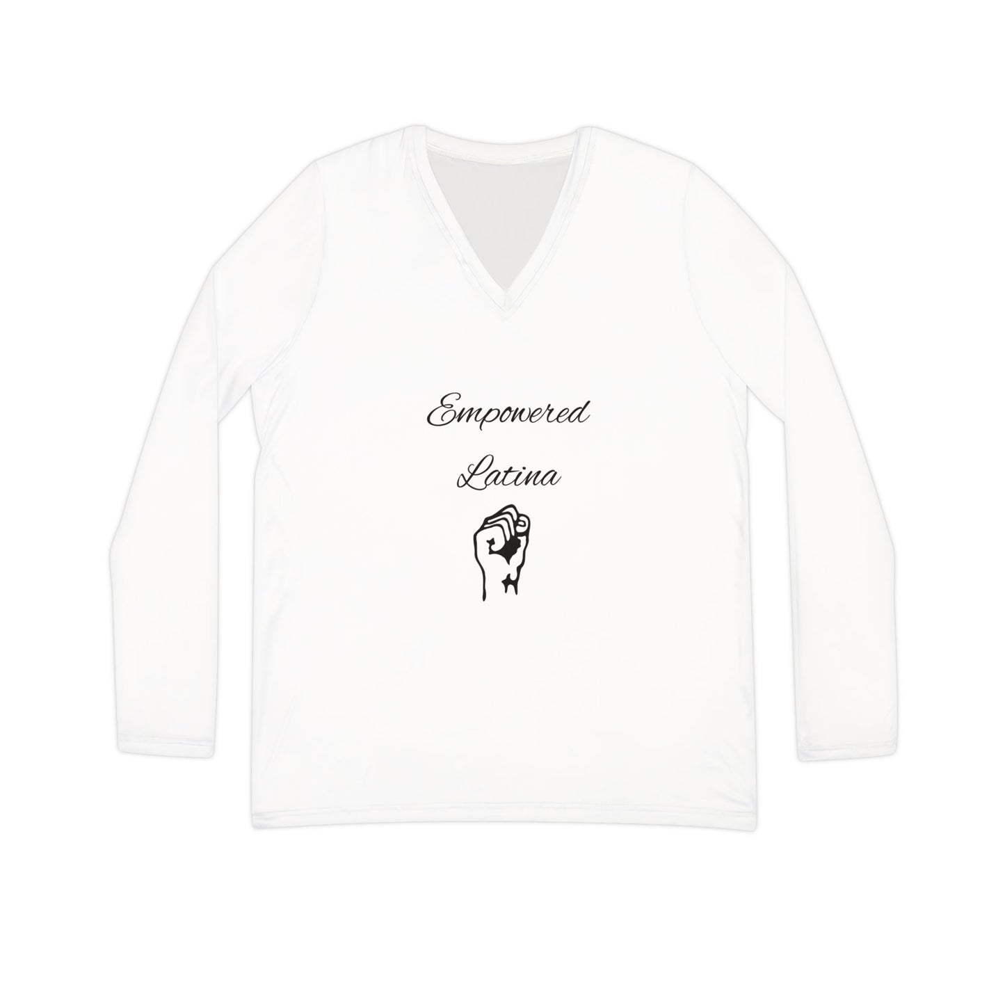 Empowered Latina Women's Long Sleeve V-neck Shirt